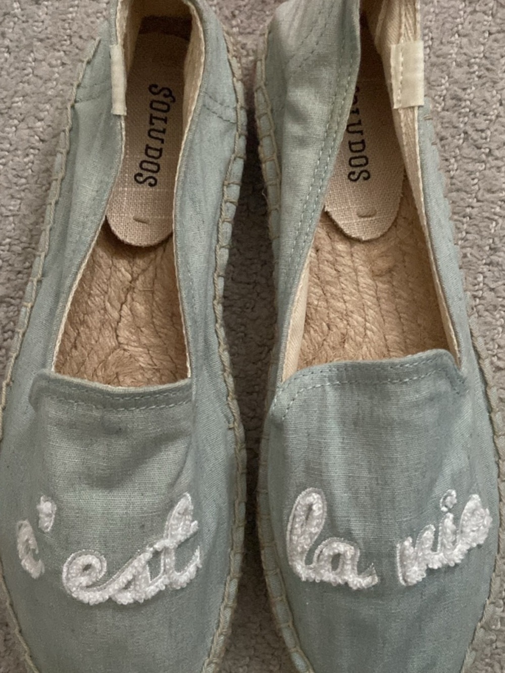 Soludos Chambray Embroidered Espadrilles